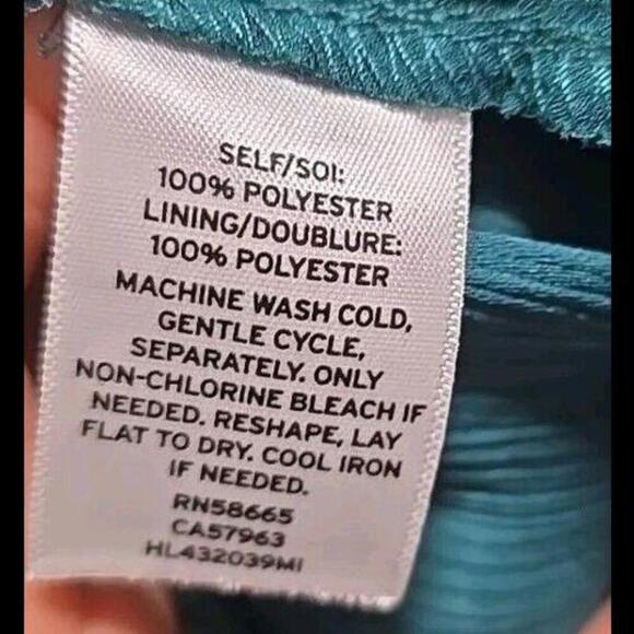 Chelsea28 Womens Green Long Sleeve Pleated Wrap Top Surplice V Neck Side Tie S - Picture 5 of 5